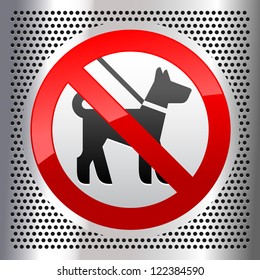 Symbol on a metallic perforated stainless steel sheet