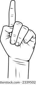 symbol one
 finger for illustration object