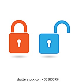Symbol Open Closed Padlock Open Closed Stock Vector (Royalty Free ...