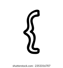 Symbol open left brace parentheses outline font in outline bubble style isolated on white background. For typography, font, lettering, logo, alphabet, education, abc, branding, presentation, signboard