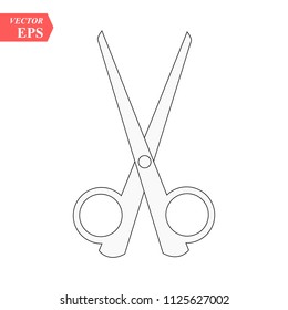 Symbol of Open Scissors. Thin line Icon of College. Stroke Pictogram Graphic for Web Design. Quality Outline Vector Symbol Concept. Premium Mono Linear Beautiful Plain Laconic Logo eps 10