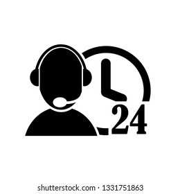 The symbol of operator or the telephone receptionist or the consulting staff
on the white background