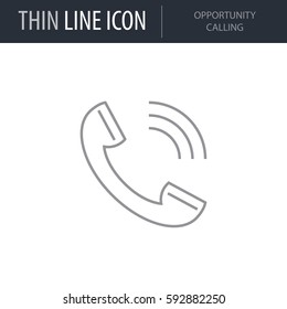 Symbol of Opportunity Calling. Thin line Icon of Symbols And Metaphors. Stroke Pictogram Graphic for Web Design. Quality Outline Vector Symbol Concept. Premium Mono Linear Beautiful Plain