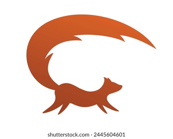 The symbol of orange fox with big tail.
