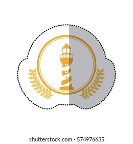 symbol orange lighthouse icon image, vector illustration