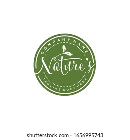 Symbol Organic 100% Natural Badge Label Seal Sticker logo design