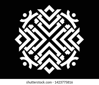 symbol or ornament creative round white in black strong and clean . You can use the logo too :-)