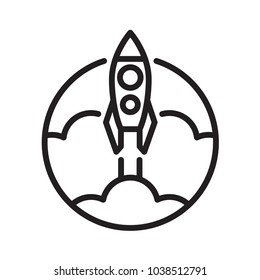 symbol outline rocket, vector