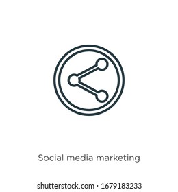 Icono de vector de contorno de símbolo. Icono de símbolo negro de línea delgada, ilustración de elemento simple vector plano de concepto social editable trazo aislado en fondo blanco
