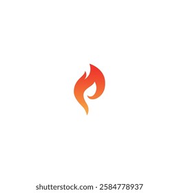 Symbol of P letter fire logo. Abstract flame vector. Signs and symbol of fire. hot logo color. Flame. Ember. Fervor. Warmth. Flame design. Candlelight. Candle fire. P icon. Illustration typeface logo.