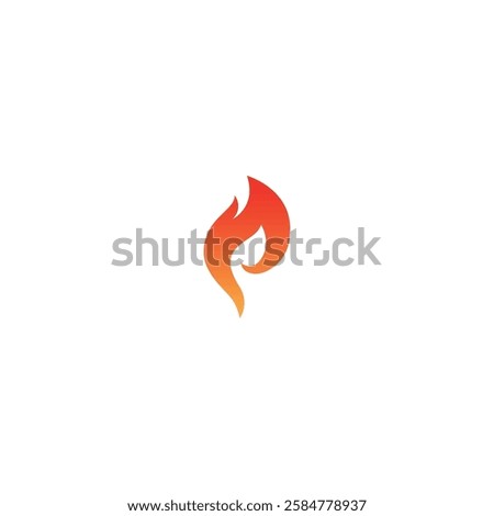 Symbol of P letter fire logo. Abstract flame vector. Signs and symbol of fire. hot logo color. Flame. Ember. Fervor. Warmth. Flame design. Candlelight. Candle fire. P icon. Illustration typeface logo.