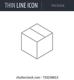 Symbol of Package. Thin line Icon of Multimedia. Stroke Pictogram Graphic for Web Design. Quality Outline Vector Symbol Concept. Premium Mono Linear Beautiful Plain Laconic Logo