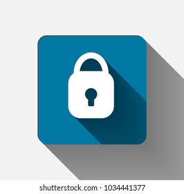 symbol padlock security white icon.technology concept.vector illustration