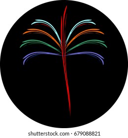 symbol palm tree vector colorful