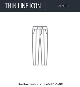 Symbol of Pants. Thin line Icon of Fashion. Stroke Pictogram Graphic for Web Design. Quality Outline Vector Symbol Concept.