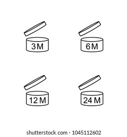 Symbol PAO Period after opening 3 6 12 24 months. Vector