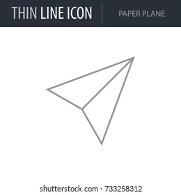 Symbol of Paper Plane. Thin line Icon of Multimedia. Stroke Pictogram Graphic for Web Design. Quality Outline Vector Symbol Concept. Premium Mono Linear Beautiful Plain Laconic Logo