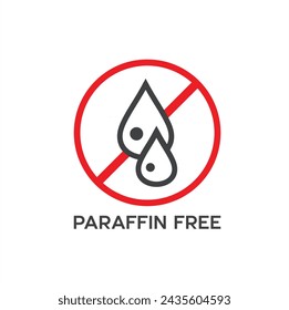 symbol of paraffin free, paraffin free icon, vector art.