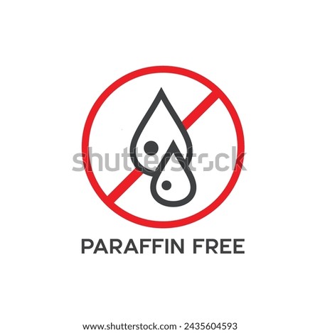 symbol of paraffin free, paraffin free icon, vector art.