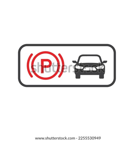 symbol of parking brake car, vector art.