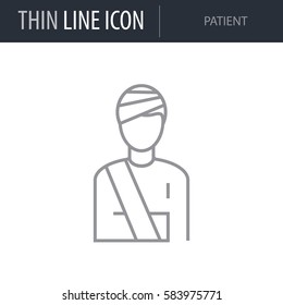 Symbol of Patient. Thin line Icon of Medicine Part One.