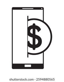 Symbol of payment using a gadget. Financial transactions through mobile devices. EPS 10. Vector illustrations
