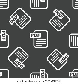 Symbol of pdf file repeated on grey background