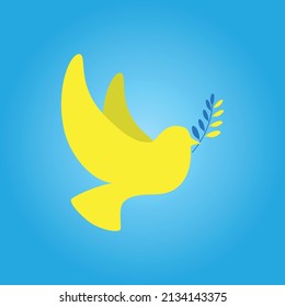 Symbol of peace with the color of the flag of Ukraine. Support Ukraine. No war sign.