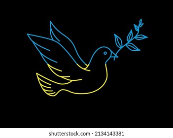 Symbol of peace with the color of the flag of Ukraine. Support Ukraine. No war sign.