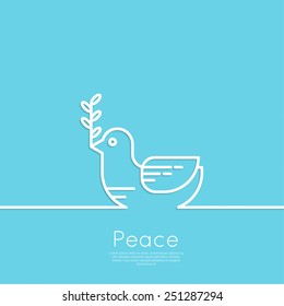 Symbol of peace dove with olive branch. 