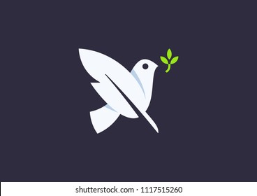 Symbol of Peace Dove Vector Design Template