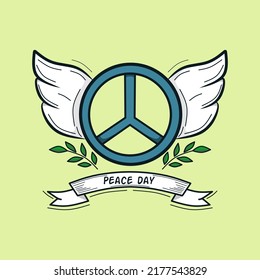 symbol of peace with dove wings