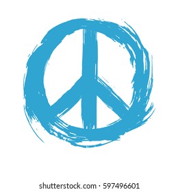 Symbol Peace drawn by hand. Vector illustration. 