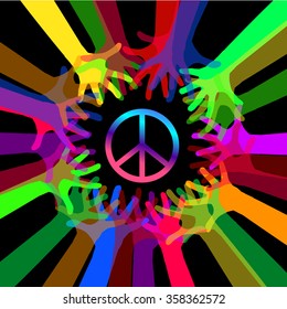 Symbol of peace with hands. Vector