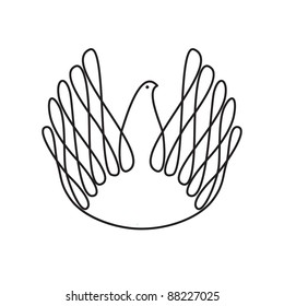 The symbol of peace and love - dove of peace. Vector sign.