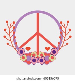 symbol peace and love icon