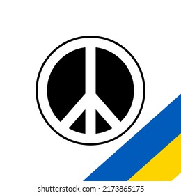 Ein Symbol des Friedens, ein modernes Symbol für Frieden und Wohlbefinden. Mit der Flagge der Ukraine