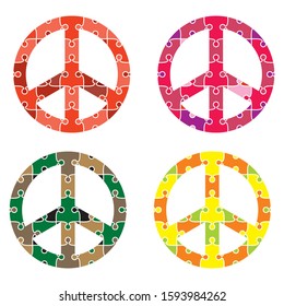 Symbol Peace Puzzle Pieces Pattern Hippie Stock Vector (Royalty Free ...