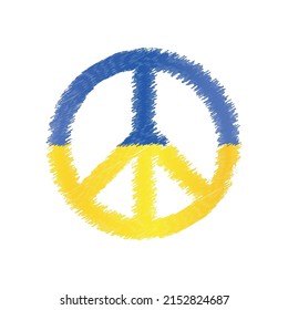 Symbol of peace.Ukraine flag. Yellow end blue. 