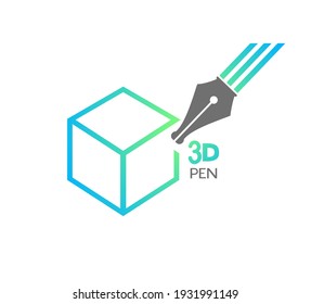 Symbol of pen to draw in 3D