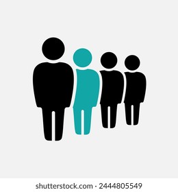 Symbol, people icon. Icon for infographics website design, logo, app, UI. Vector illustration