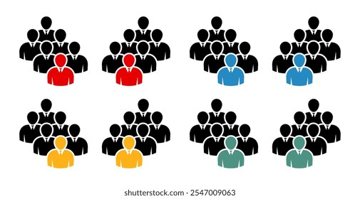 Símbolo, ícono de personas. archivo de Vector.