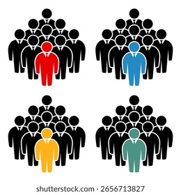 Símbolo, ícono de personas. archivo de Vector.