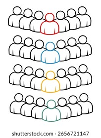 Símbolo, ícono de personas. archivo de Vector.