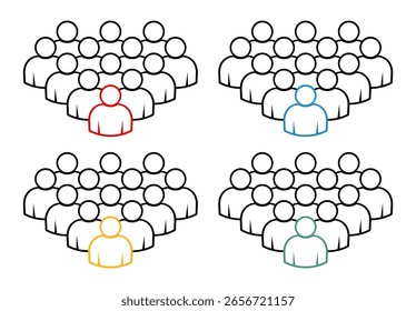 Símbolo, ícono de personas. archivo de Vector.