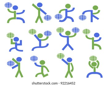 symbol people lifting the earth