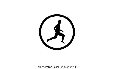 symbol of people running with a circle