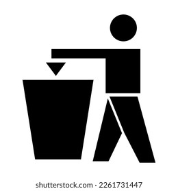 símbolo de gente tirando basura en la basura