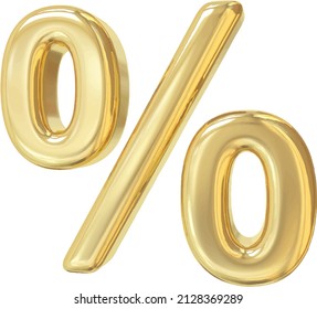 Symbol Percent Gold 3d Style