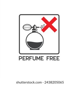 symbol of perfume free, fragrance free, vector art.